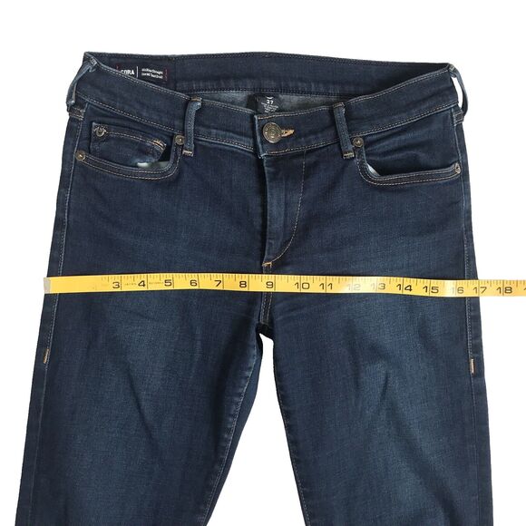 TRUE RELIGION Cora Jean Women 27 x 33 Tall Straight Slim Stretch Dark Blue Denim - Picture 13 of 15